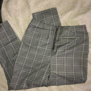 Plaid zipper pants